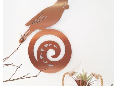 Tui on Koru Brushed Copper - Wall Art Discount