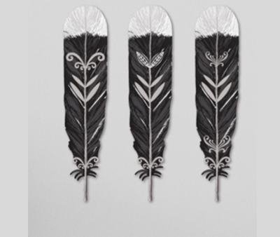 Maori Huia Feather Set - Wall Art Hot on Sale