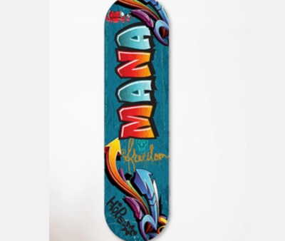 Mana Printed Skateboard Art - Kiwiana Wall Art For Discount