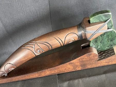 Carved Toki with Greenstone Blade - Tewhatewha Cheap