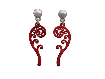 Red Pikorua Twist Earrings Sale