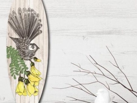 Fantail Ply Surfboard Art - Kiwiana Wall Art For Discount