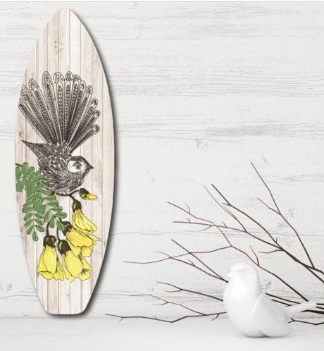 Fantail Ply Surfboard Art - Kiwiana Wall Art For Discount