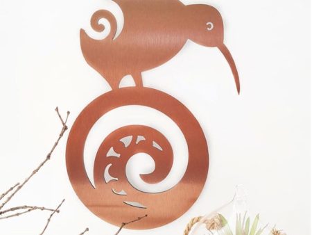 Kiwi on Koru Brushed Copper - Wall Art Online now