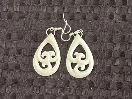 Koru Drop - Bone Carved Earrings Supply