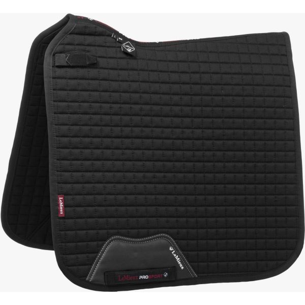 LeMieux Tapis de Selle Prosport Plain Square D-Ring Dressage Noir Online Sale