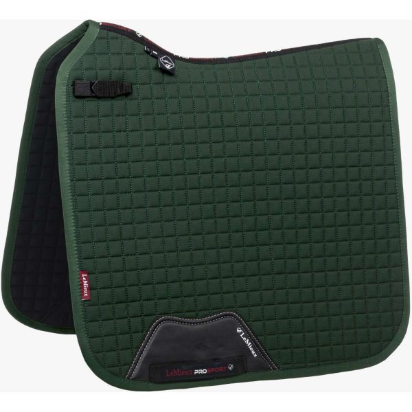 LeMieux Tapis de Selle Prosport Plain Square D-Ring Dressage Vert Online Sale