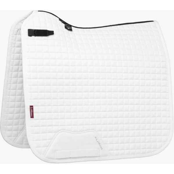 LeMieux Tapis de Selle Prosport Plain Square D-Ring Dressage Blanc Online Sale