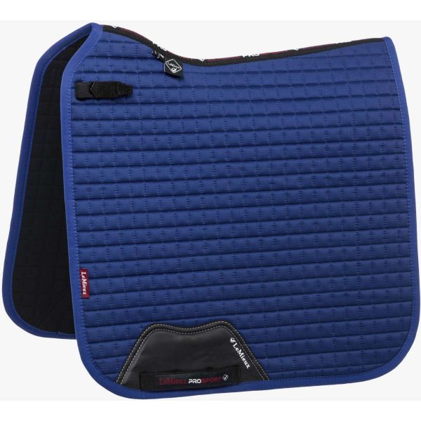 LeMieux Tapis de Selle Prosport Plain Square D-Ring Dressage Benetton Blue For Discount