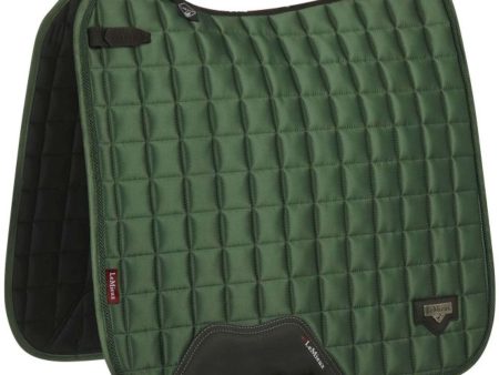 LeMieux Tapis de Selle Loire Classic Satin Square Dressage Hunter Green Supply