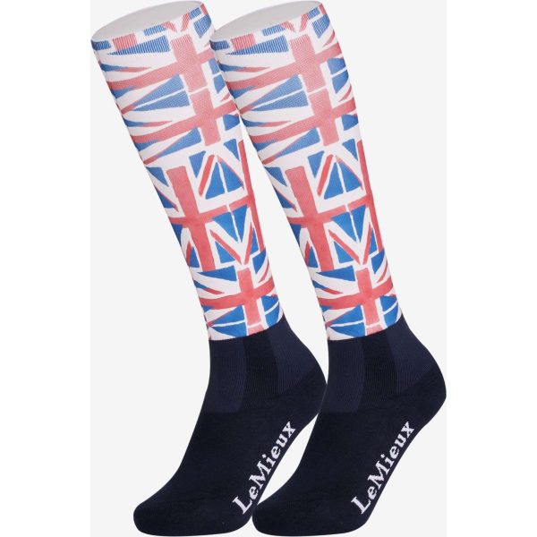 LeMieux Chaussettes Footsie Bleu Rouge Blanc For Sale