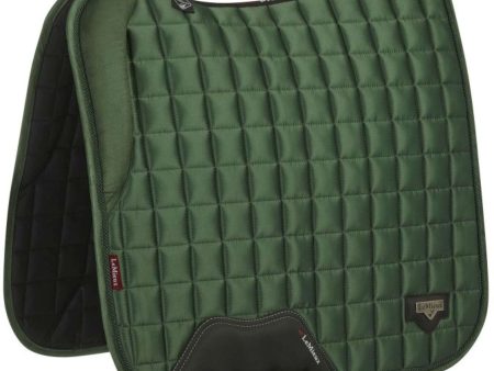 LeMieux Tapis de Selle Loire Memory Satin Square Dressage Hunter Green Online now